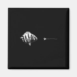 Grafischer Fliegenfischhaken Linie - Fisch Sheepsh Magnet