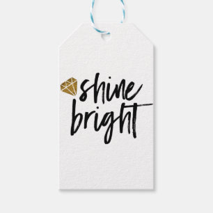 Grafischer Glanz-heller Text mit Golddiamanten Geschenkanhänger