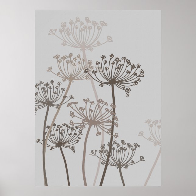Grafischer, moderner Blume Kirschgrauplakat Poster (Vorne)