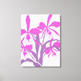 Grafischer, moderner Blume lila Orchideen-Leinwand Leinwanddruck