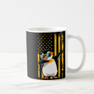Grafischer Pinguin Retro Amerikanische Flagge Lust Kaffeetasse