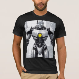 Grafischer Roman Cyborg Weiße Panzer-Mecha T-Shirt