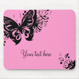 GRAFISCHER SCHMETTERLING im rosa mousepad