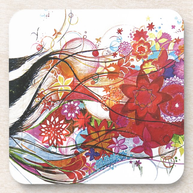 Grafischer Sparrow Getränkeuntersetzer (Vorderseite)