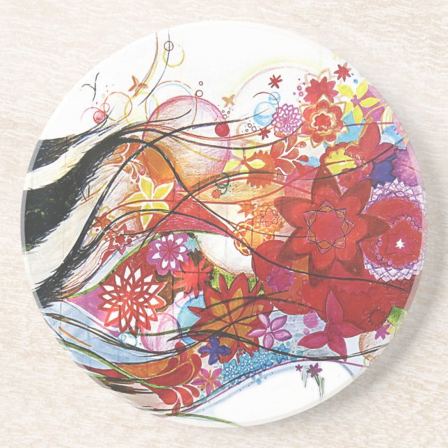 Grafischer Sparrow Getränkeuntersetzer (Vorne)