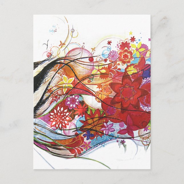 Grafischer Sparrow Postkarte (Vorderseite)