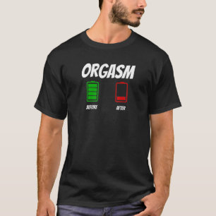 Grafischer Spaß vor und nach Apparel-Orgasmus T-Shirt