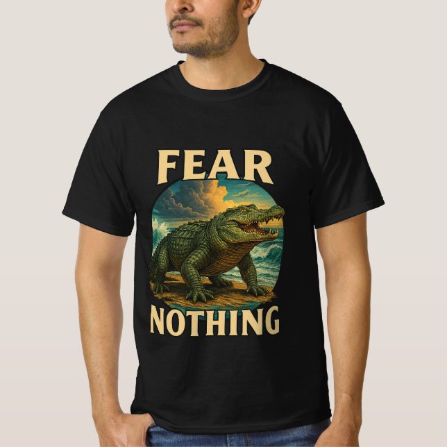 Grafischer T - Shirt für Männer mit Krokodil-Druck (Vorderseite)