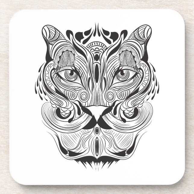 Grafischer Tiger Getränkeuntersetzer (Vorderseite)