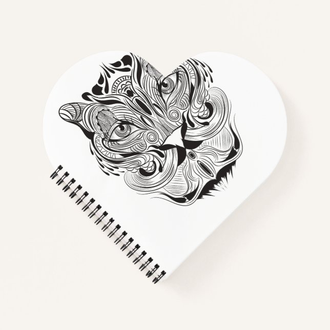 Grafischer Tiger Notizbuch (Vorderseite)