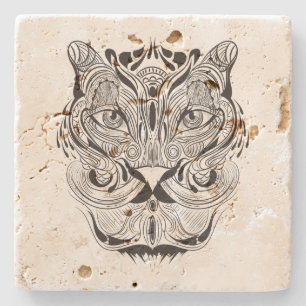 Grafischer Tiger Steinuntersetzer