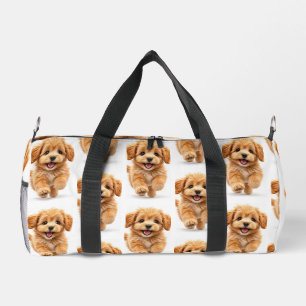 Grafischer Welpe weiß und orange Duffle Bag