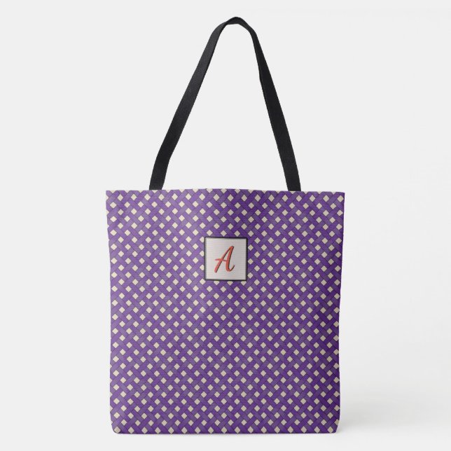 Grafischer Wölf Lila auf benutzerdefiniertem Farbm Tasche (Vorderseite)