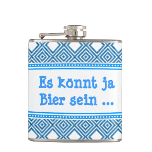 Grafisches Blau Flachmann