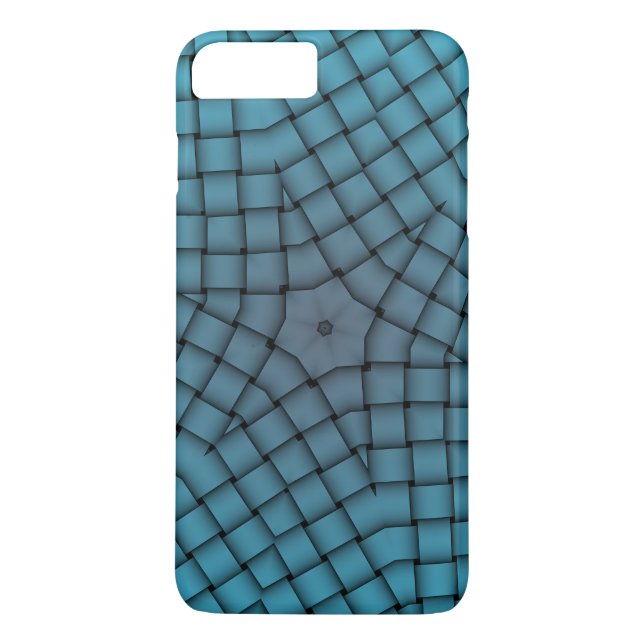 Grafisches Blue Star Weave Muster Case-Mate iPhone Hülle (Rückseite)