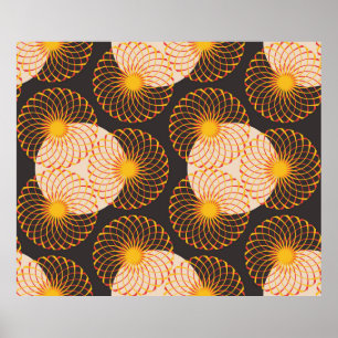 grafisches Blumentracerraster nahtlos unterwegs Poster