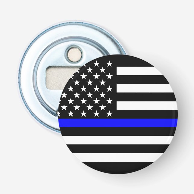Grafisches dünnes Blue Line zeigen US-Flagge an Flaschenöffner (Vorderseite)