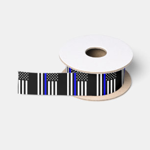 Grafisches dünnes Blue Line zeigen US-Flagge an Satinband