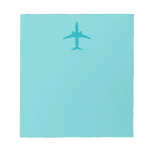 Grafisches Flugzeug in Aquablau Notizblock