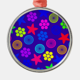 Grafisches Geo Silbernes Ornament