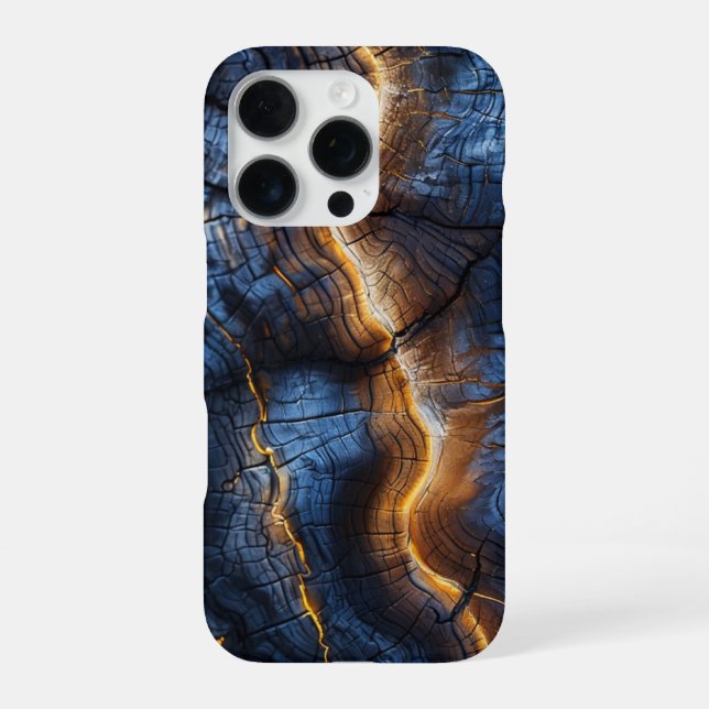 Grafisches Holzdesign iPhone 16 Pro Hülle (Rückseite)