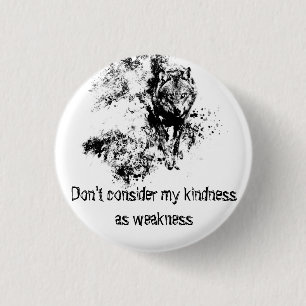 Grafisches Kunst-Grauer Wolf-Wildlife-Kindness-Zit Button
