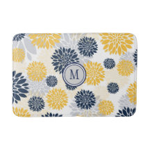 Grafisches Muster der Navy Blue Gold Blume