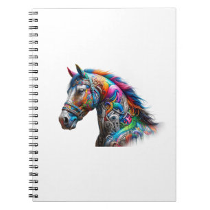 Grafisches Pferd bunt Notizblock