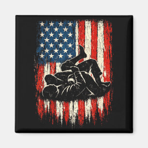 Grafisches Ringen American Flag Patriotischer Kämp Magnet