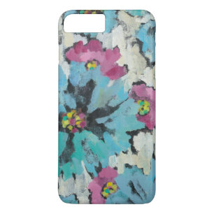 Grafisches rosa und blaues Blumen Case-Mate iPhone Hülle