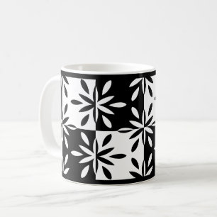 Grafisches Schwarz-Weiß-Muster für geometrische Bl Kaffeetasse