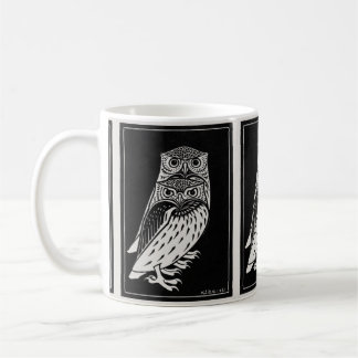 Grafisches Schwarz-Weiß-Owl von Julie De Graag Kaffeetasse