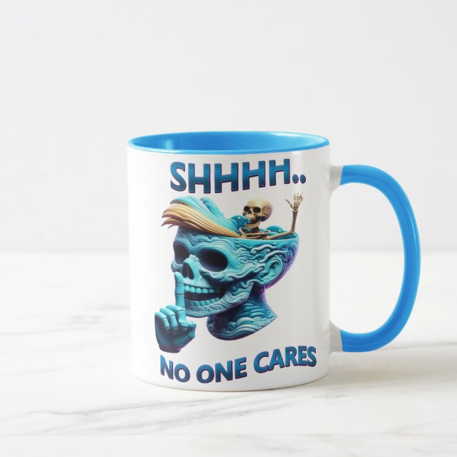Grafisches T-Shirt mit schlichter Sensenmann-Meldu Tasse (Rechts)