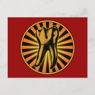 Grafisches Zahn-Emblem Postkarte