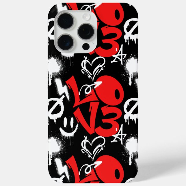 Grafitti LIEBE B. Black BG Case-Mate iPhone Hülle (Rückseite)