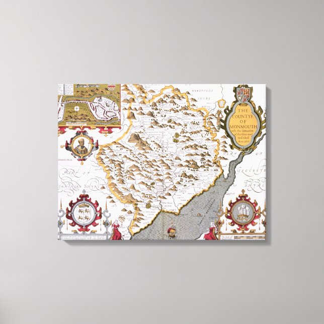 Grafschaft Monmouth, eingraviert von Jodocus Leinwanddruck (Vorderseite)