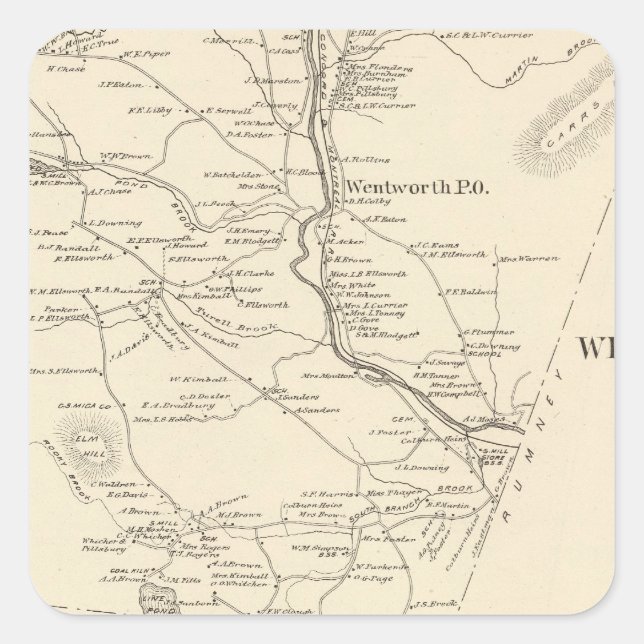 Grafton Co. Quadratischer Aufkleber (Vorderseite)