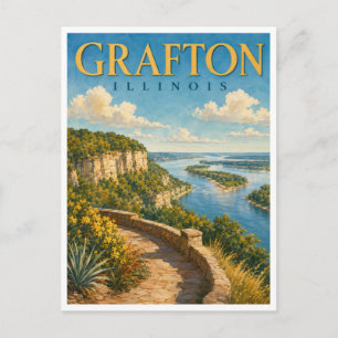 Grafton Illinois River Bluffs GeoSaga Postkarte