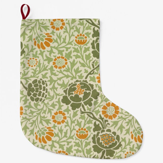 Grafton Pattern (von William Morris) Großer Weihnachtsstrumpf (Vorderseite)