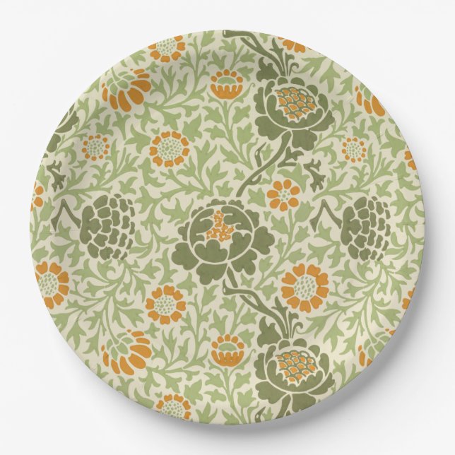 Grafton Pattern (von William Morris) Pappteller (Vorderseite)