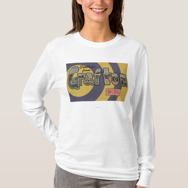 Grafton, West Virginia - große Buchstabe-Szenen T-Shirt (Vorderseite)