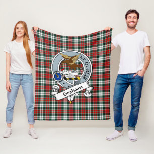 Graham Clan Abzeichen Tartan Kariert Fleecedecke