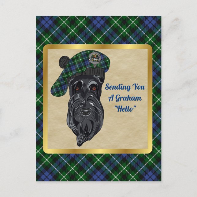 Graham Clan Badge & Carte Postale Tartan (Devant)