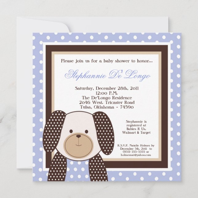 Graham Crackers Boy Blue Baby Shower Einladung (Vorderseite)
