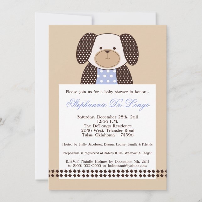 Graham Crackers Boy Blue Baby shower Invitation (Devant)
