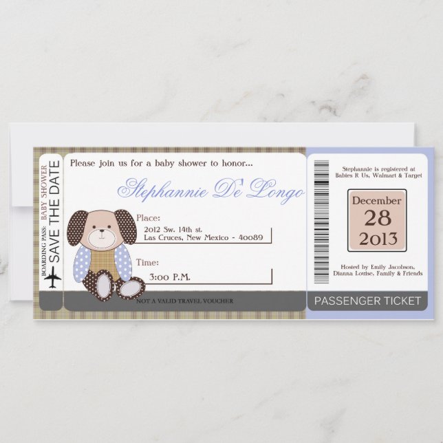 Graham Crackers Boy Blue Baby shower Invitation (Devant)