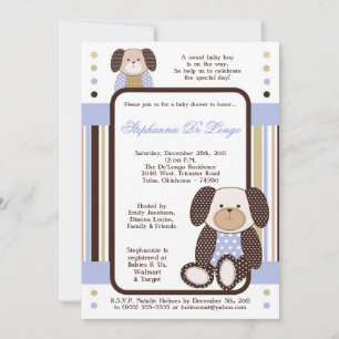Graham Crackers Boy Blue Baby shower Invitation