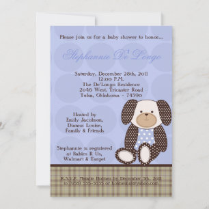 Graham Crackers Boy Blue Baby shower Invitation