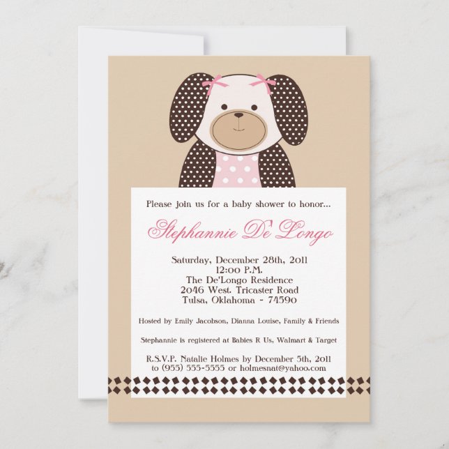 Graham Crackers Girl Pink Baby Shower Einladung (Vorderseite)