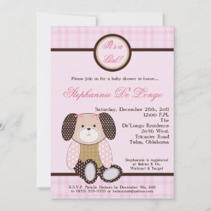 Graham Crackers Girl Pink Baby Shower Einladung